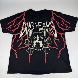 Dog Years Mens Size XL All Over Print AOP T Shirt Black